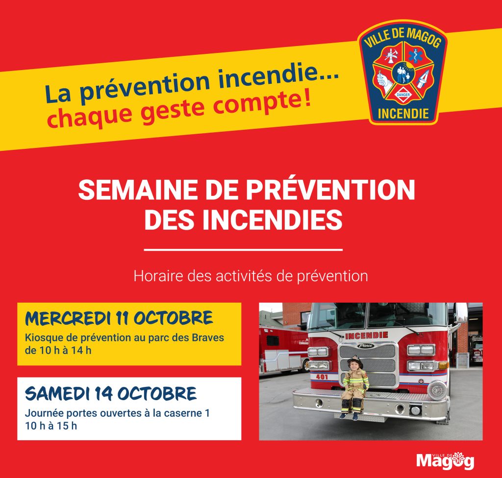 Semaine de la prévention des incendies 2023 | Horaire des activités