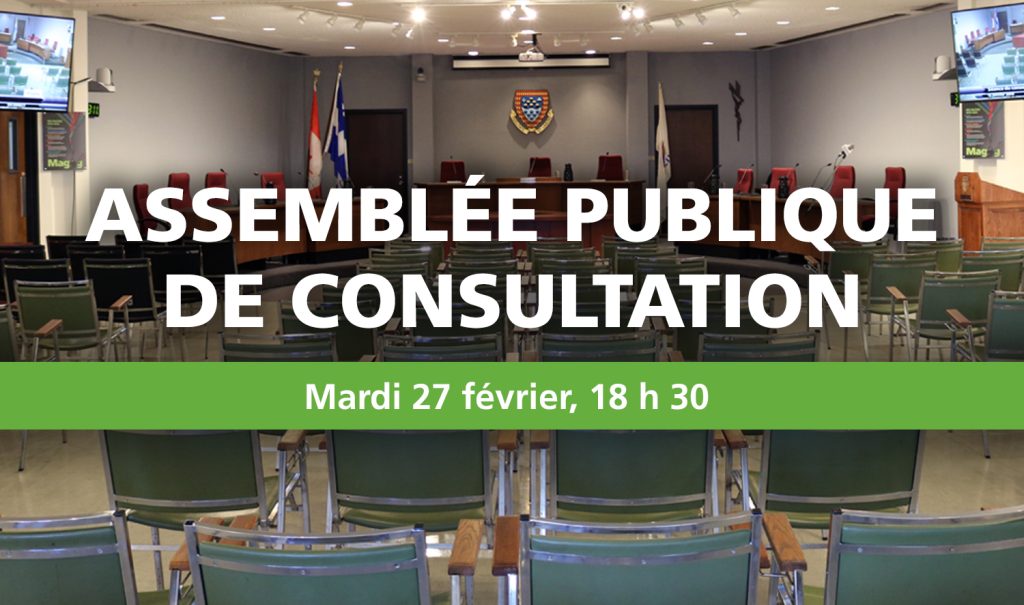 Diaporama d'accueil - Assemblée publique de consultation | Mardi 27 février, 18 h 30