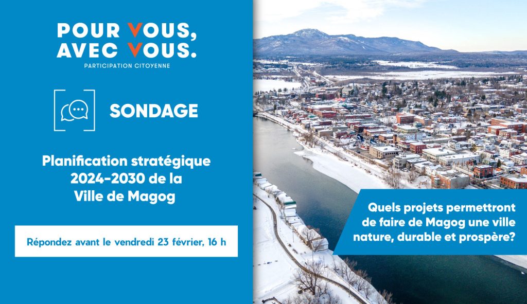 Diaporama d'accueil - Sondage | Planification stratégique 2024-2030 de la Ville de Magog