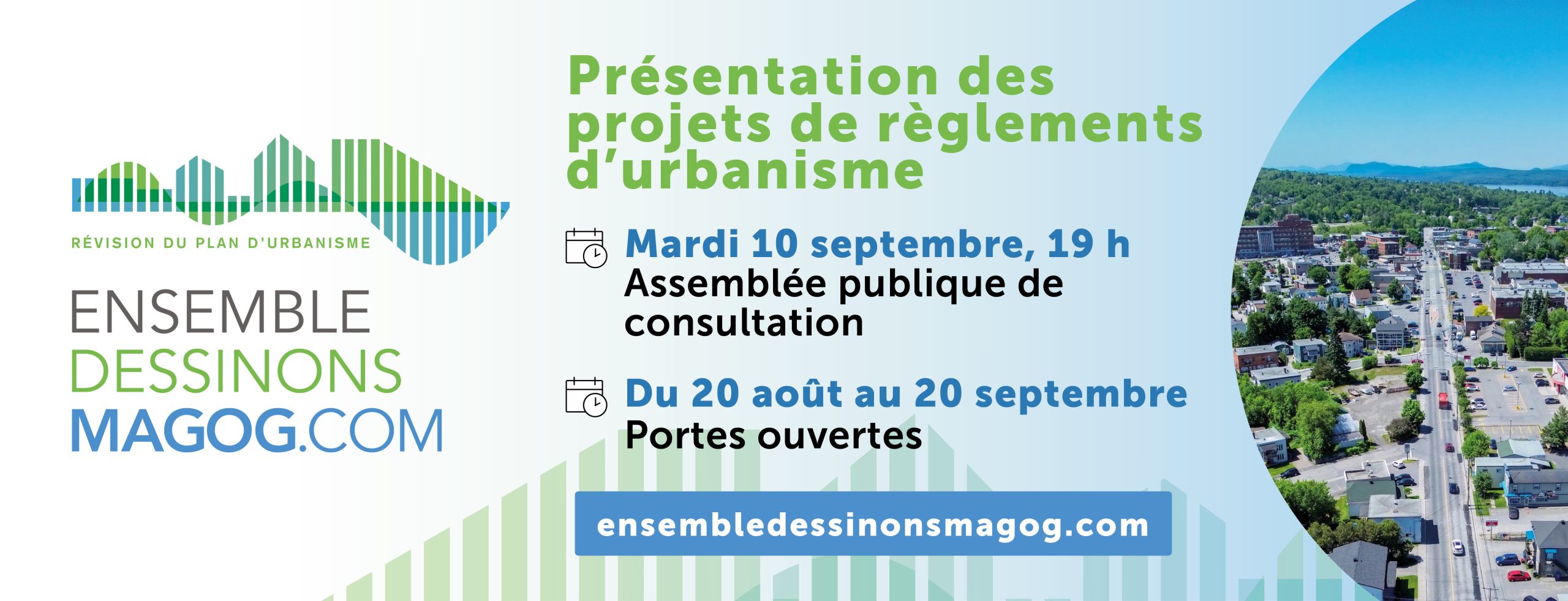 Communiqué - Révision du plan d’urbanisme de la Ville de Magog | Adoption des projets de règlements d’urbanisme et début de la période de consultation publique