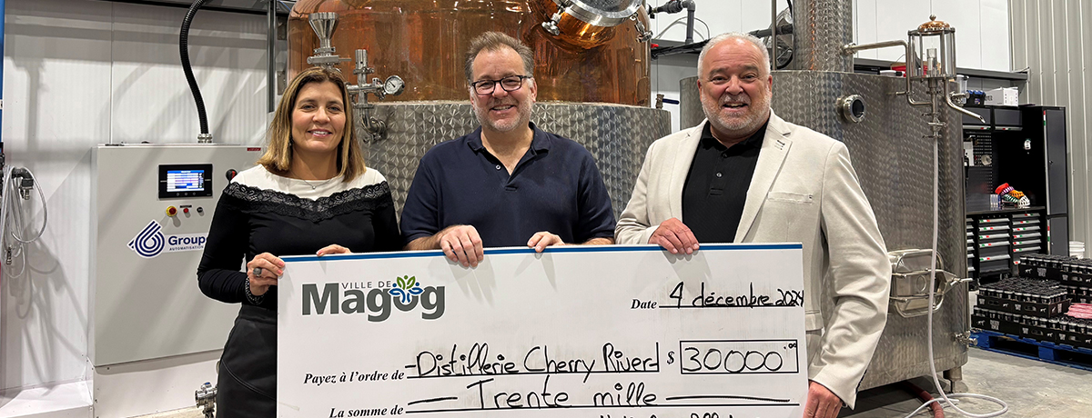 Communiqué - La Ville de Magog accorde une subvention de 30 000 $ à Distillerie Cherry River & Co.